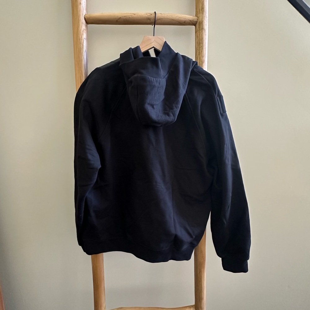 Alexander McQueen Black Hooded Sweater with Leather Zip Pocket - Picture 3 of 7